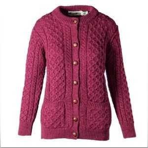 Kids Roots Canada Wool Blend Button Up Crew Neck Spring Cardigan Sweater